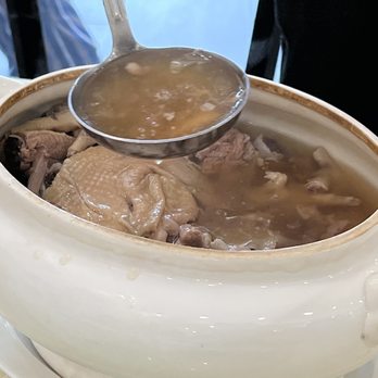 Happy Garden Bayside Restaurant - "Old soup" Cooked many hours until the meat falls off the chicken and pork bones. - Chinese Near Me - Bayside, New York