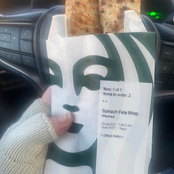 Starbucks - Spinach feta wrap hot hot hot - Coffee & Tea Near Me - Lancaster, Pennsylvania