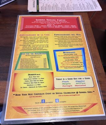 Menu photo 1 Sonrisa Grill Henderson, NV Menu photo 1 Sonrisa Grill Henderson, NV
