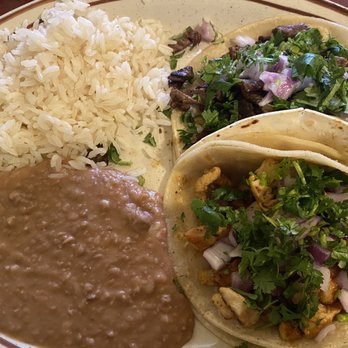 La Perla Del Pacifico - Taco plate with rice and beans - Seafood Near Me - Watsonville, California La Perla Del Pacifico - Taco plate with rice and beans - Seafood Near Me - Watsonville, California