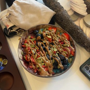 Sana Mana - acai bowl for here in a coconut bowl!. - Acai Bowls Near Me - Chino, California Sana Mana - acai bowl for here in a coconut bowl!. - Acai Bowls Near Me - Chino, California