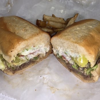 Steak Escape Willow Lake - Grand Escape Cheesesteak with added banana peppers, regular fries on the side - Cheesesteaks Near Me - Indianapolis, Indiana