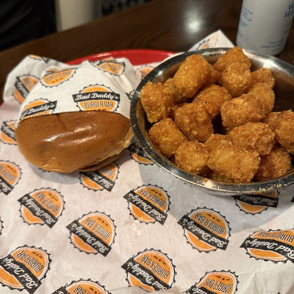 Burger and tots