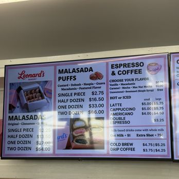 Leonard's Bakery - Menu - Bakeries Near Me - Honolulu, Hawaii Leonard's Bakery - Menu - Bakeries Near Me - Honolulu, Hawaii