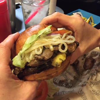 Superburger - Mushroom Cheddar with grilled onions. Yum! - American Near Me - Cotati, California