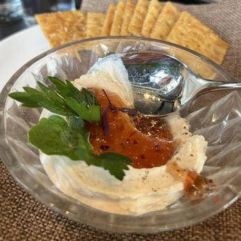 Acre Restaurants - Smoked ricotta with fried saltine crackers and cherry habanero jam - New American Near Me - Parkville, Missouri Acre Restaurants - Smoked ricotta with fried saltine crackers and cherry habanero jam - New American Near Me - Parkville, Missouri