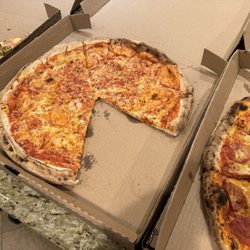 Ray's Pizza - Pepperoni, cheese, and Hawaiian with jalapeños.