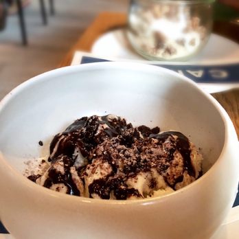Camper - Frozen Peppermint Mousse w/ smoked chocolate, cookie crumbs | $8 - New American Near Me - Menlo Park, California