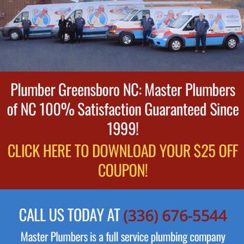 Master Plumbers Heating & Cooling - Plumbing Near Me - Greensboro, North Carolina
