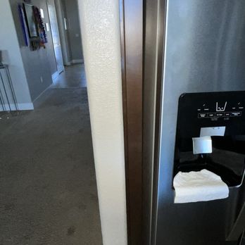 Lake Appliance Repair - Show the uneven fridge against the molding - Appliances & Repair Near Me - Reno, Nevada Lake Appliance Repair - Show the uneven fridge against the molding - Appliances & Repair Near Me - Reno, Nevada