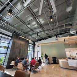 Origin Coffee - Interior facing the fireplace