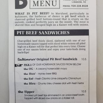 B'more Bites - a menu for a sandwich - Food Trucks Near Me - Show Low, Arizona B'more Bites - a menu for a sandwich - Food Trucks Near Me - Show Low, Arizona