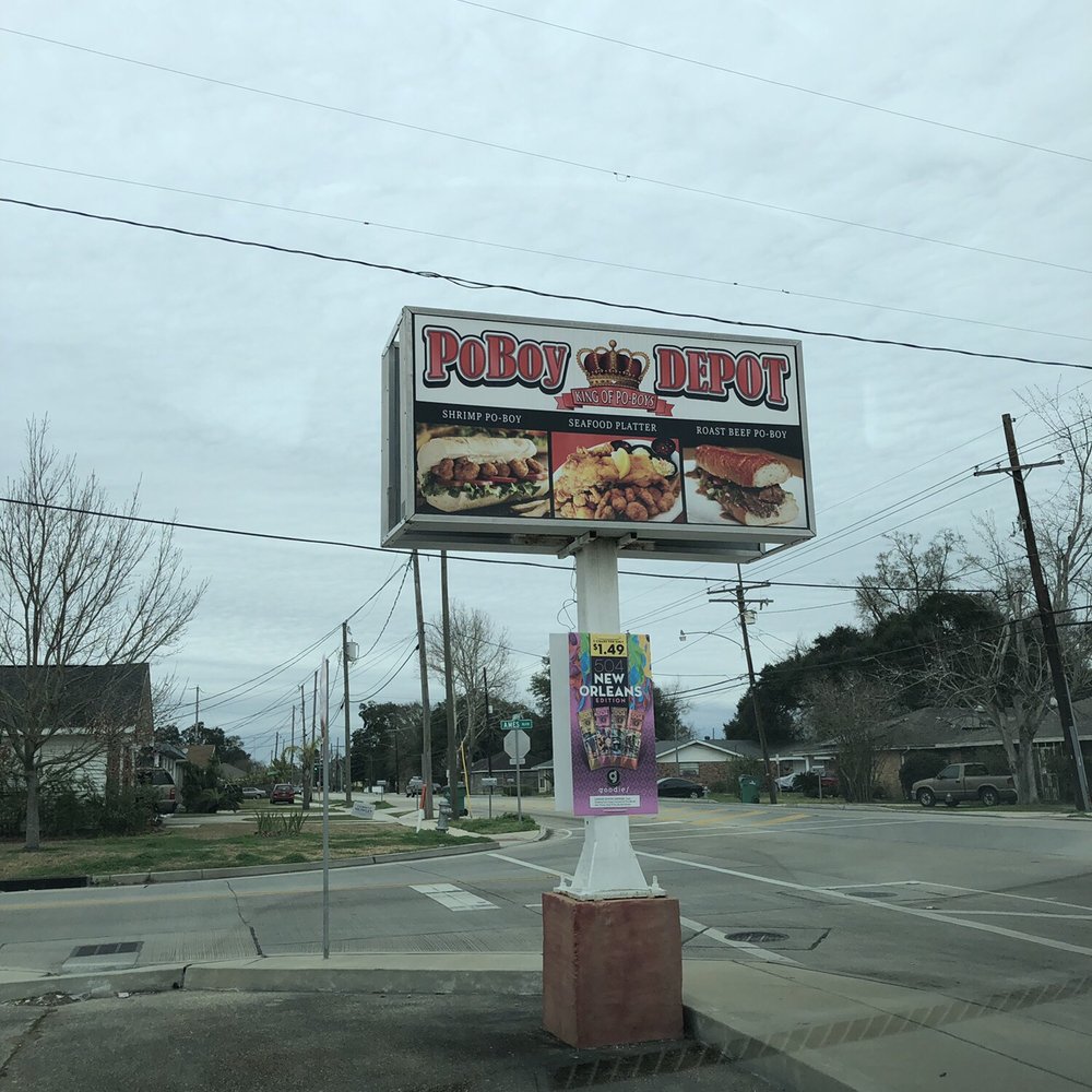PoBoy Depot corner sign PoBoy Depot corner sign