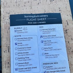 Burning Kiln Winery - Select your tasting flight 3 one ounce pours for $10