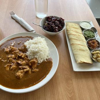 Serendib - Sri Lanka Curry with Chicken, beet salad, naan bread. - Indian Near Me - Ellsworth, Maine