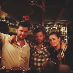 Casita2 - The bar team, left to right: Manager, Evil Jim; Owner, PoshWill (aka el Generalísimo); and The Duchess