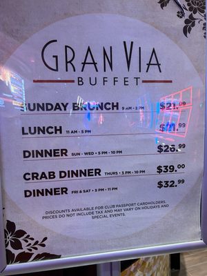 Menu photo 1 Gran Via Buffet Thackerville, OK