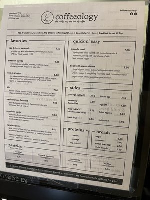 Menu photo 2 Coffeeology Greensboro, NC Menu photo 2 Coffeeology Greensboro, NC