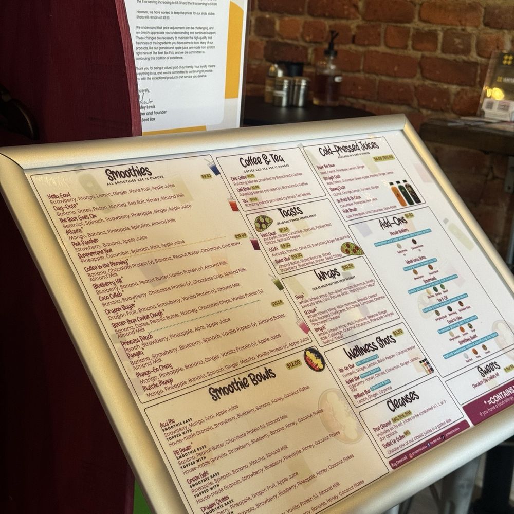 The Beet Box - Menu - Juice Bars & Smoothies Near Me - Richmond, Virginia The Beet Box - Menu - Juice Bars & Smoothies Near Me - Richmond, Virginia