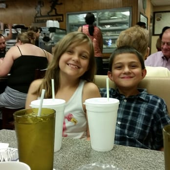 Blue Bonnet Cafe - Our oldest kids loved it! The youngest wouldn't pose for a picture lol - Desserts Near Me - Marble Falls, Texas