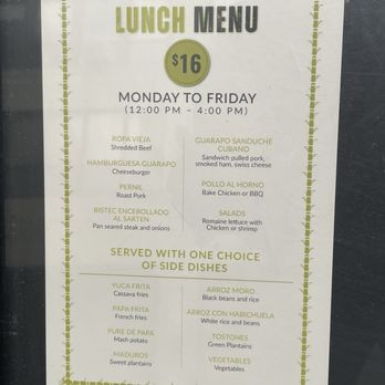 Guarapo Latin Fusion  - Lunch Menu - Latin American Near Me - Brooklyn, New York