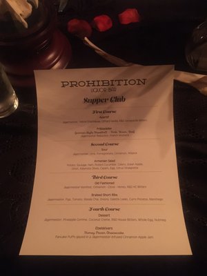 Menu photo 8 Prohibition San Diego, CA