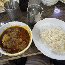 亞龍咖喱 - Beef brisket curry w potatoe w rice & pancake, soooo delish! Ask for mild as it's still spicy but good way