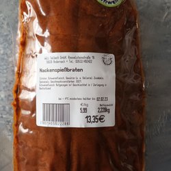 Willi Selbach - Nackenspießbraten gekauft bei Fleischfachmarkt Selbach in Rasselstein/Andernach  (27.01.2023) H.S