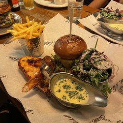 Burger & Lobster - Half grilled lobster and small burger combo