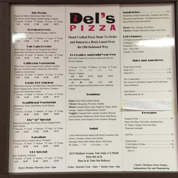 Del's Pizza - Pizza Near Me - Fair Oaks, California Del's Pizza - Pizza Near Me - Fair Oaks, California