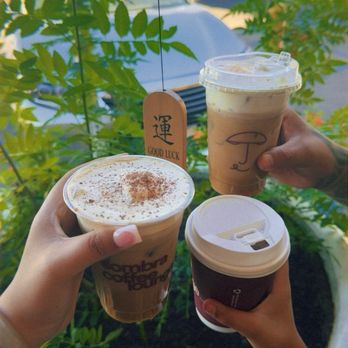 Sombra Coffee Lounge - Sol & Spice(left) chocolate milk (middle) The Beesting(right) - Coffee & Tea Near Me - Camarillo, California