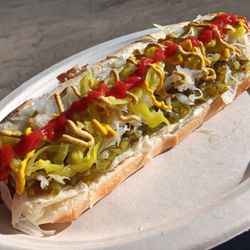 Captain Corndog's - Half-Pound, All-Beef, 12" RIPPER Hot Dog, fully-loaded...