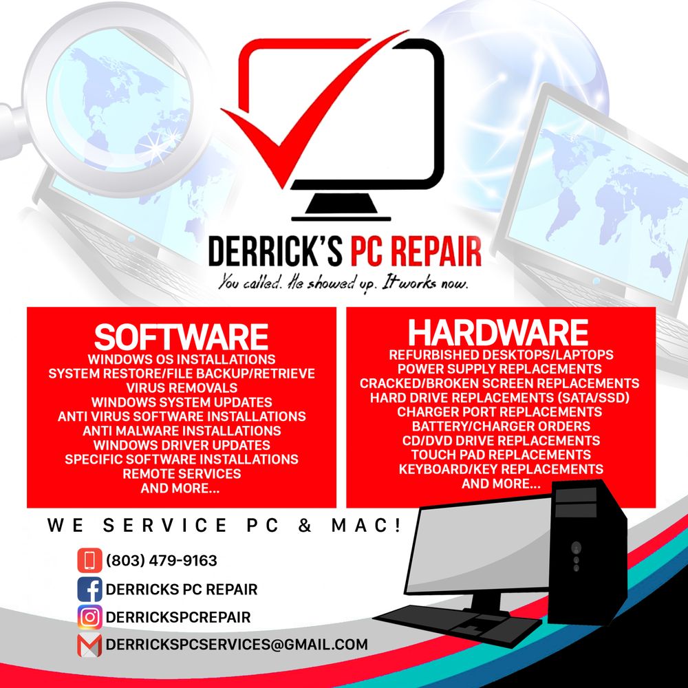 DERRICKS PC REPAIR Updated August 2024 Columbia, South Carolina