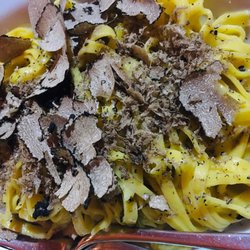 Ristorante Shine - tagliatelle pasta topped with black truffle