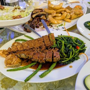 Bodhi Village - See the fish? Head is made of spinach and the body made of bean curd skin - Vegetarian Near Me - Flushing, New York
