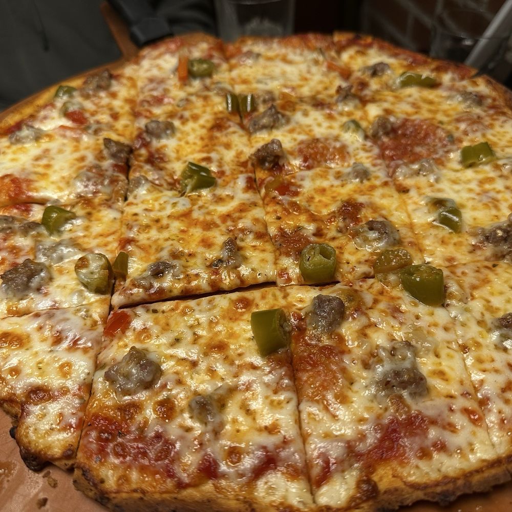 Connie's Pizza - Large Italian Beef and Giardiniera Pizza - Pizza Near Me - Chicago, Illinois