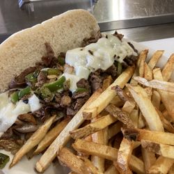 Rosie's Take A Break Restaurant - Steak Sandwich with fresh cut fries