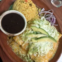 Chicken Enchiladas with rice and black beans Chicken Enchiladas with rice and black beans
