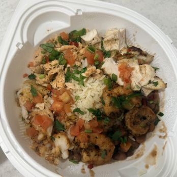 California Fish Grill - EVERYTHING PROTEIN BOWL (Cajun shrimp, salmon, swai and grill chicken)!! - Seafood Near Me - Norwalk, California California Fish Grill - EVERYTHING PROTEIN BOWL (Cajun shrimp, salmon, swai and grill chicken)!! - Seafood Near Me - Norwalk, California