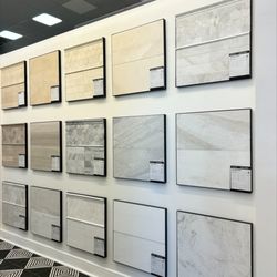 Bedrosians Tile & Stone - Vista bedrosians showroom displays featuring natural stone