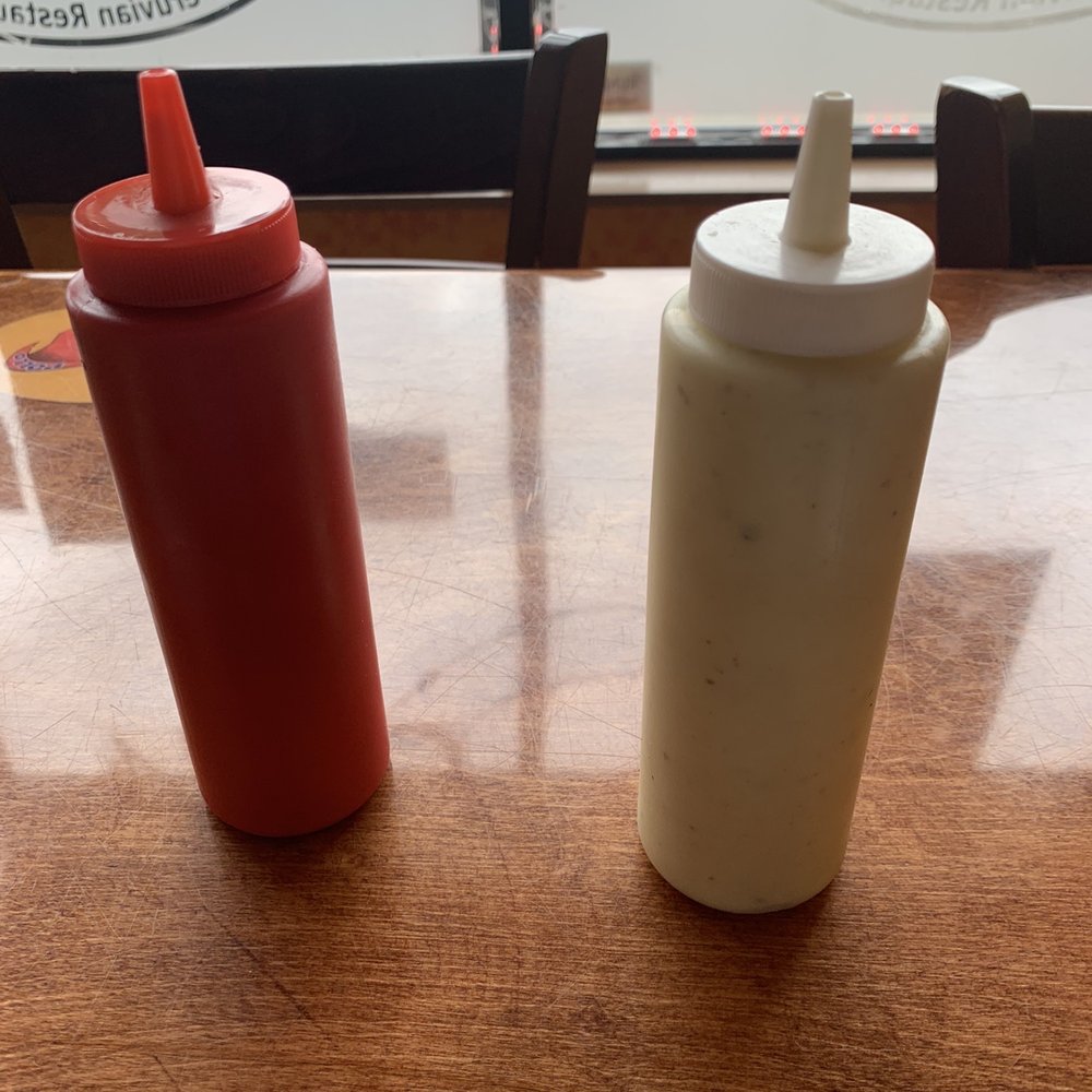 Green sauces. One is for the salad and one for the chicken. Both are so delicious.