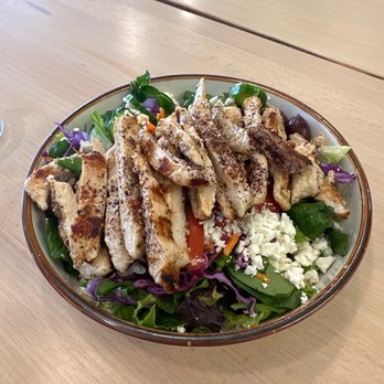 Crest Cafe - Greek Salad with Garlic Chicken - Mediterranean Near Me - Elk Grove, California Crest Cafe - Greek Salad with Garlic Chicken - Mediterranean Near Me - Elk Grove, California