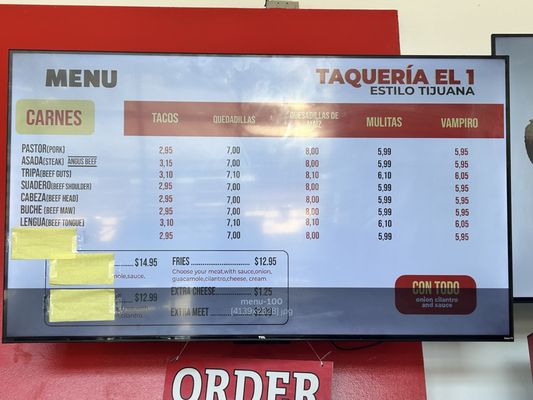 Menu photo 1 Taqueria El 1 Albuquerque, NM
