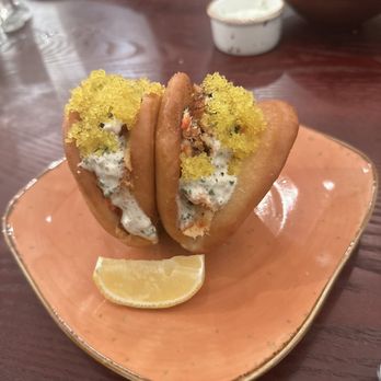 Driftwood - 2 Piece Golden Crab Bao - Seafood Near Me - Maspeth, New York Driftwood - 2 Piece Golden Crab Bao - Seafood Near Me - Maspeth, New York