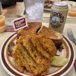 Reuben with potato latke Reuben with potato latke