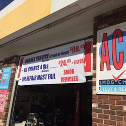 ACE Smog Check Test Only and Oil Change - Great deal for quality brake pads and rotors service!