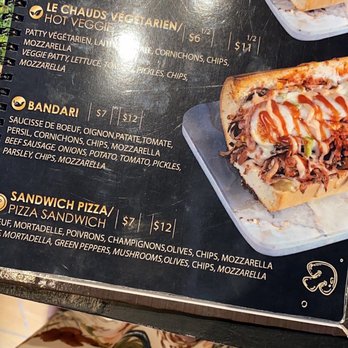 Chez Hailar - a menu for a restaurant - Pizza Near Me - Montreal, Quebec