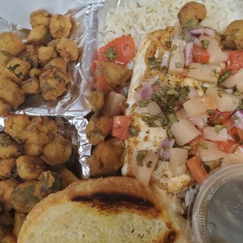 Brown's Quality Seafood - Mahi mahi with fried okra - Seafood Near Me - Waynesboro, Georgia