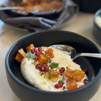 Aba Miami - Bal Harbour - House-Made Labneh (butternut squash, pomegranate, honey, dried mint), $17 - Mediterranean Near Me - Bal Harbour, Florida