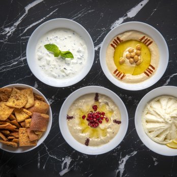 Wing It - four bowls of dips and crackers - Chicken Wings Near Me - San Bruno, California Wing It - four bowls of dips and crackers - Chicken Wings Near Me - San Bruno, California